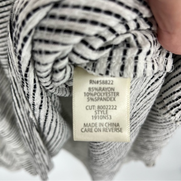 NWT Max Studio White Black Stripes Classic Asymmetrical Dress Short Sleeve Large - Picture 8 of 10